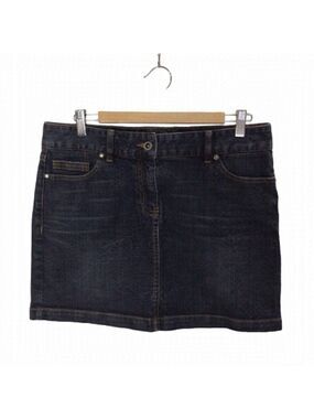 TOMMY Hilfiger mini skirt size 8 dark blue denim flattering medium rise casual …